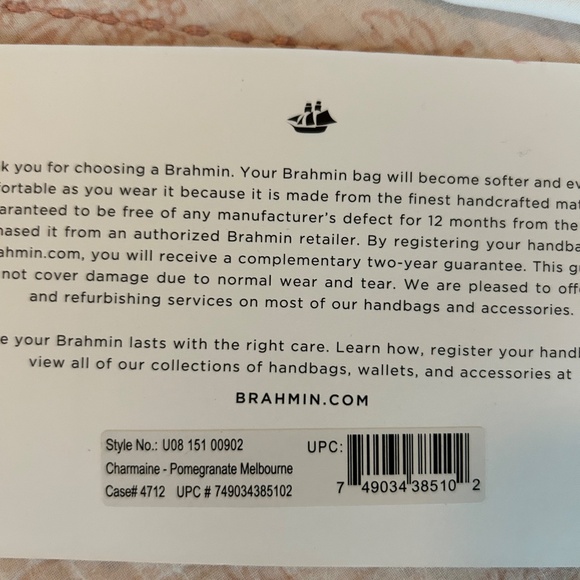 BRAHMIN Charmaine in Pomegranate, new without tags - Picture 2 of 16